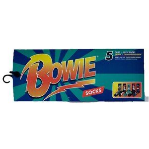 David Bowie Archive By Perri’s Crew Socks 5 Pack Size 7-12 Mens New Collectible